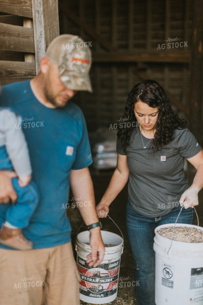 Farm Family Doing Chores 7399