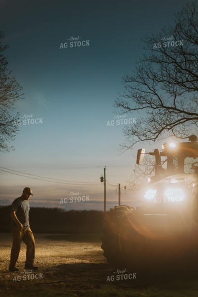 Farmer Walking Towards Tractor 7484