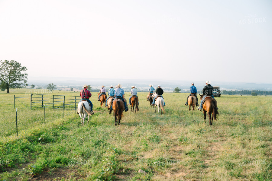 Ranchers Riding Out to Pasture on Horseback 125109