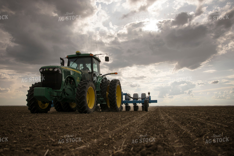 Front Angle of Tractor Planting Field from Ground Level 135021
