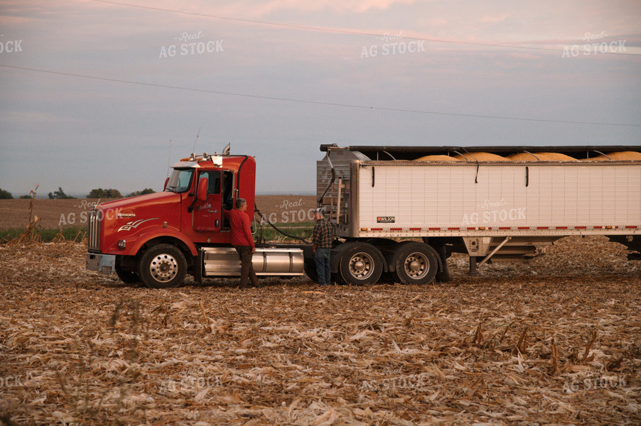 Farmers Talking by Semi Truck 26040