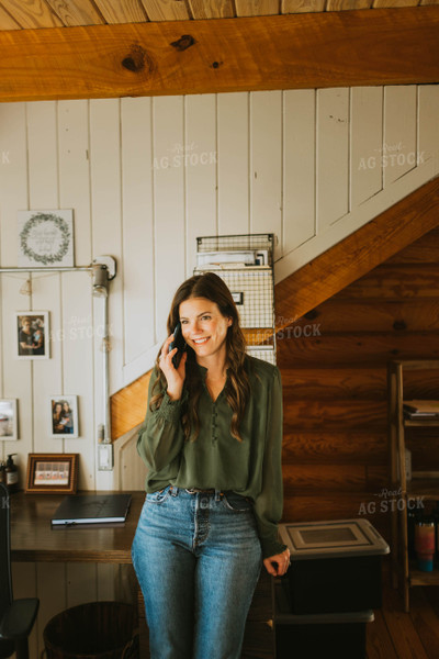 Rural Woman Talking on Phone 8489