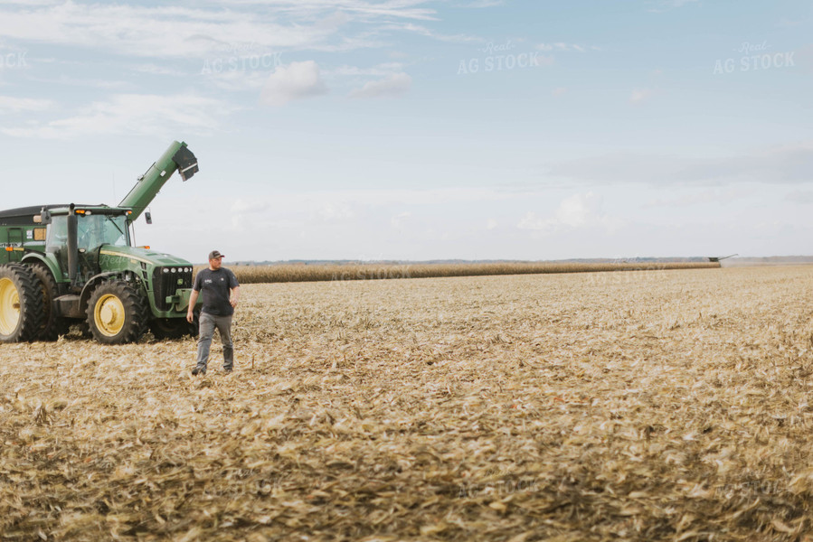 Farmer Walking Away from Tractor 8528