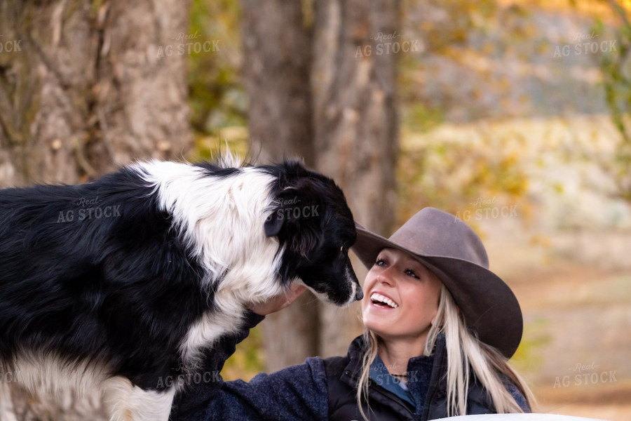 Female Rancher with Dog 163002