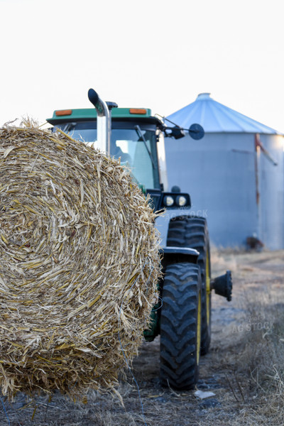Tractor Loading Hay Bale 176002