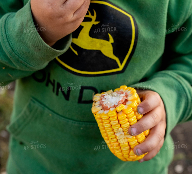 Farm Kid Holding Ear of Corn 185044