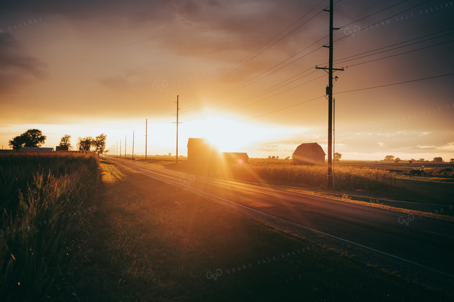 Farm Landcape at Sunset 3200