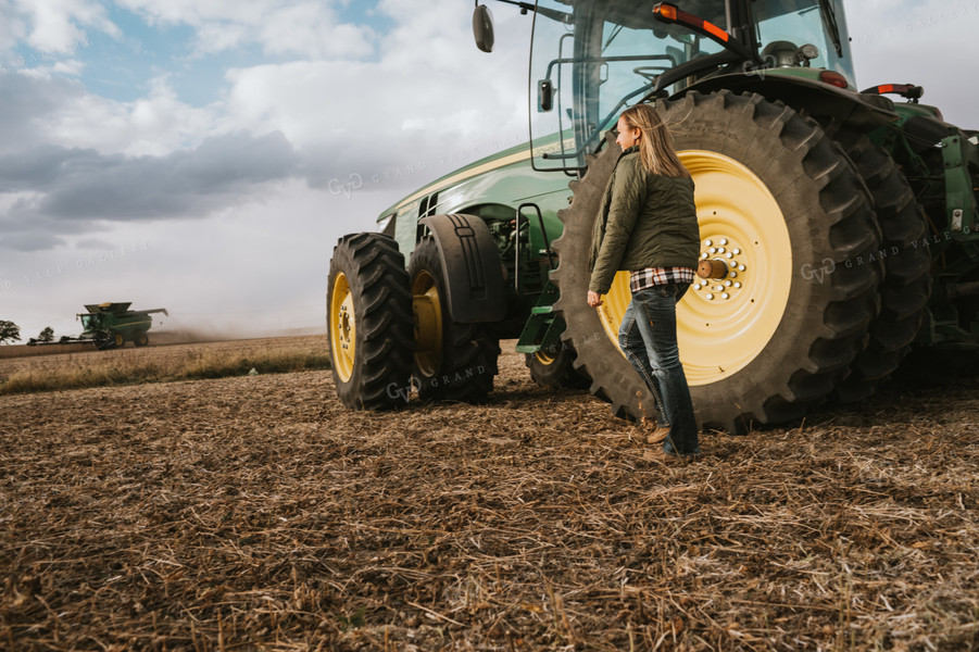 Female Farmer with Grain Cart 3515