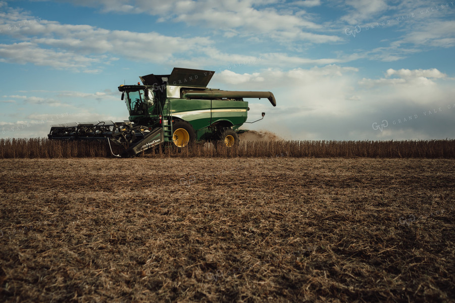 Combine Harvesting Soybeans 3528