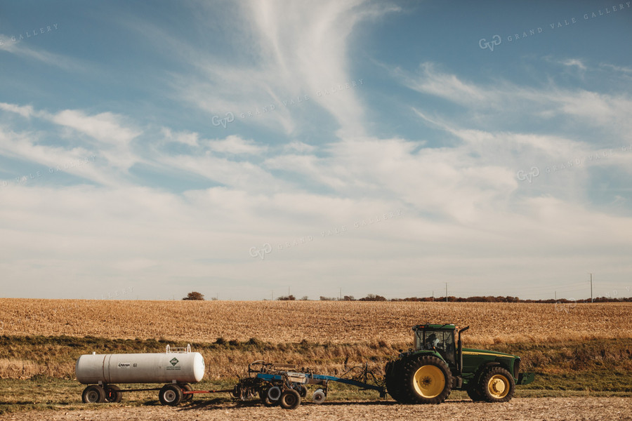 Tractor and Anhydrous Ammonia Applicator and Tank 3566