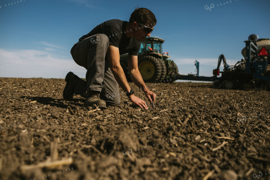 Farmer Checking Seed Depth 4110