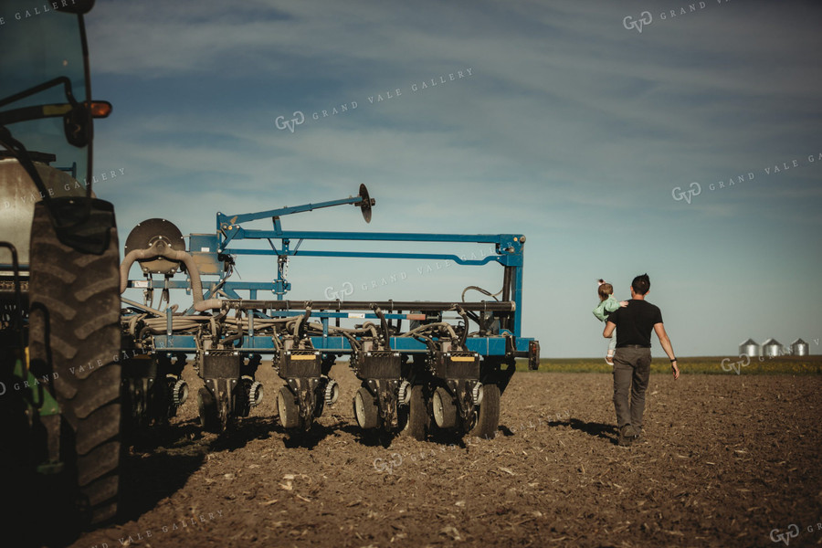 Farmer with Daughter and Planter 4202