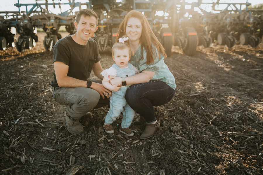 Farm Family in Field with Planter 4240