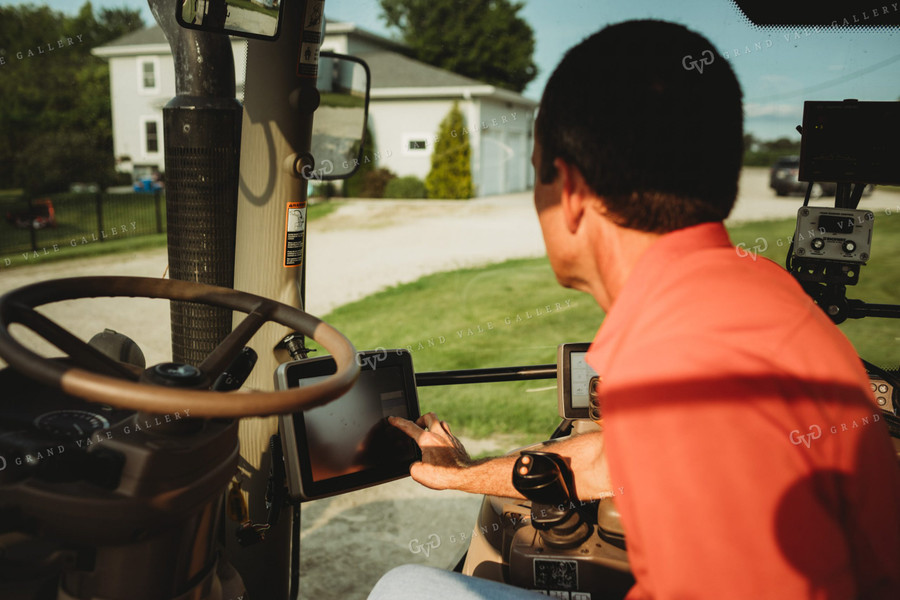 Farmer with Tractor Cab Monitors 4461