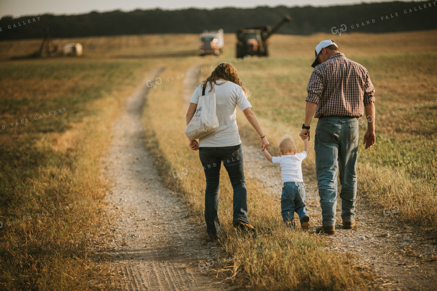 Farm Family During Soybean Harvest 4814