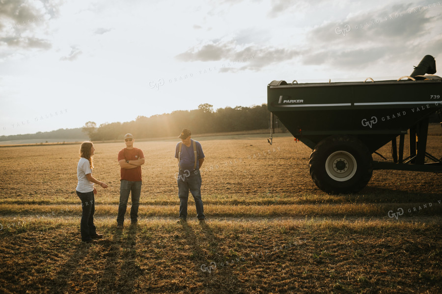 Farmers Talking During Soybean Harvest 4835