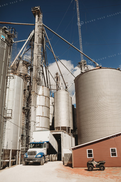 Truck Unloading Corn into Pit at Elevator 4713