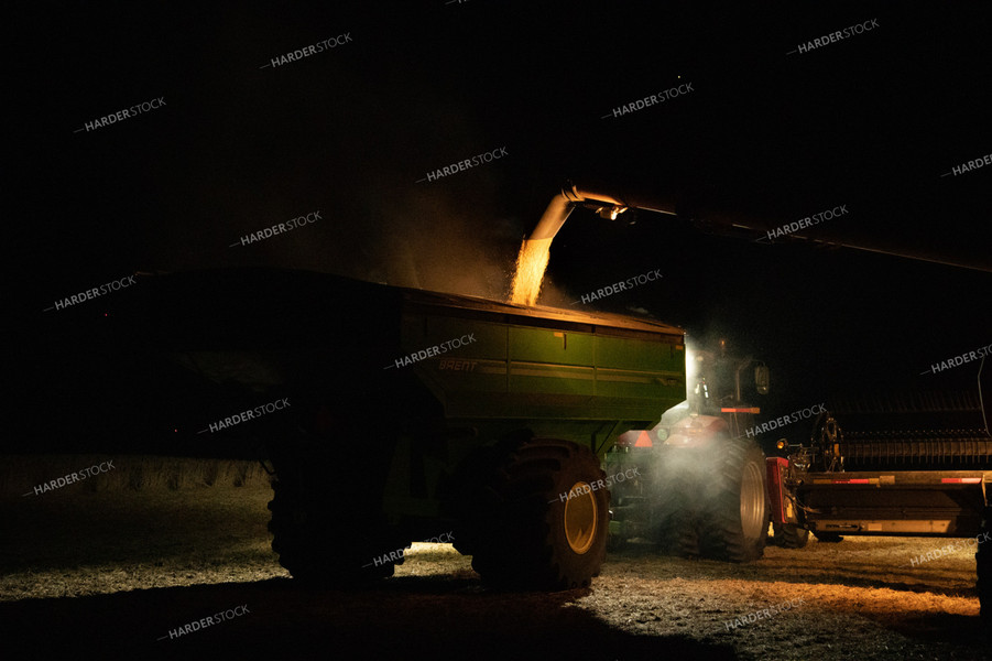 Machinery in the Field at Night 25807