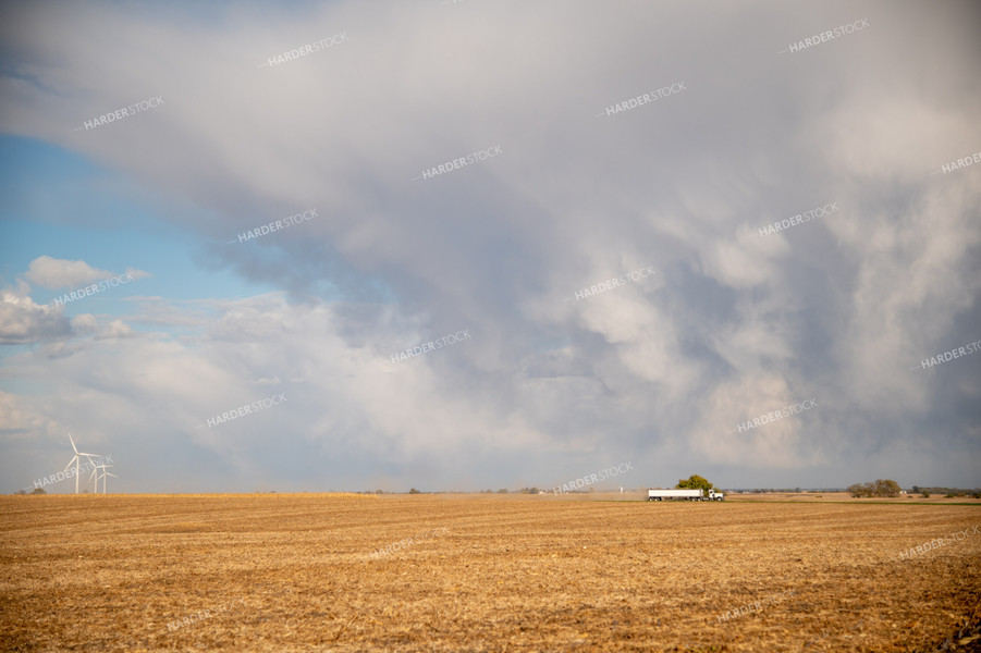 Semi Transporting Grain during Harvest 25842