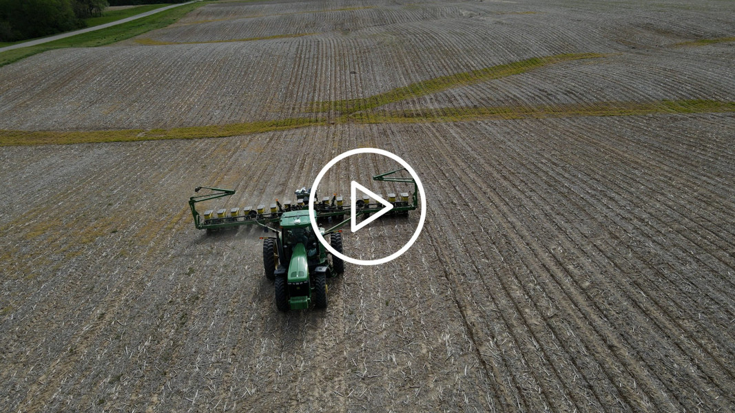 Planting in No Till Field from Drone 4069
