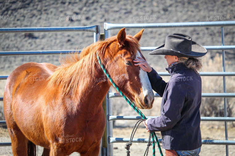 Female Rancher and Horse 78025