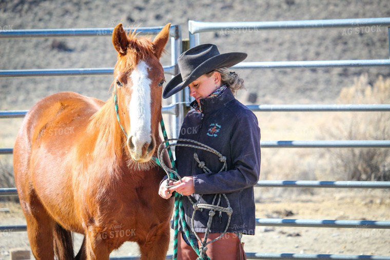 Female Rancher and Horse 78026