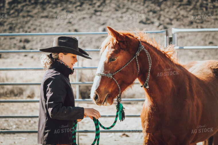 Female Rancher and Horse 78028