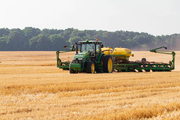 Planter in Harvested Wheat Field 79065