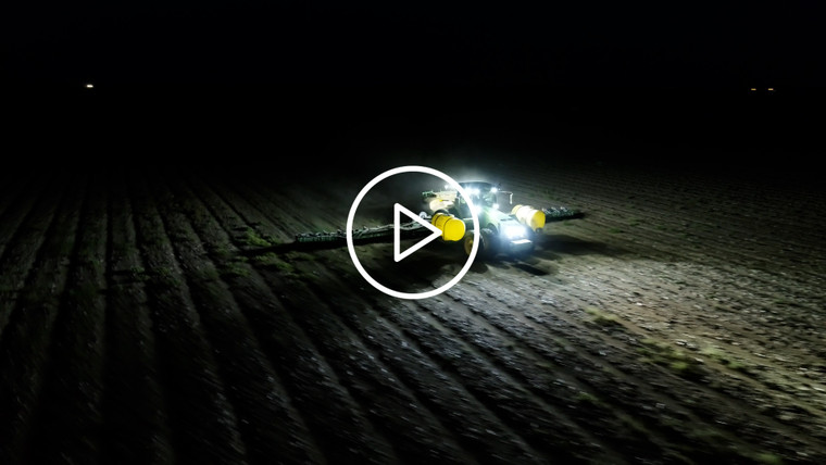 Planting Field at Night Drone 80017