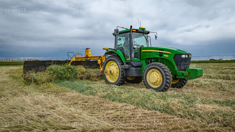 Tractor with Merger in Hay Field 56418