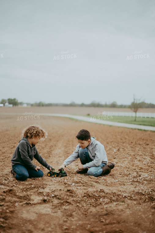 Farm Kids Playing in Field 111010