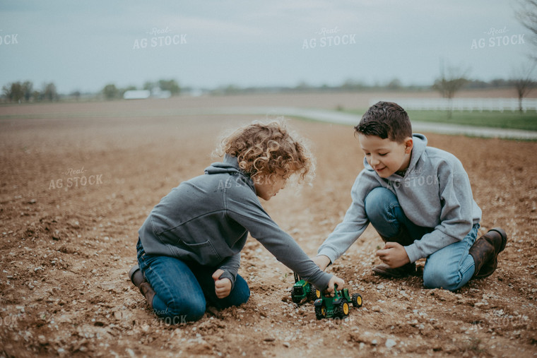 Farm Kids Playing in Field 111012