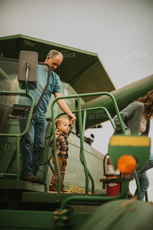 Farm Family Exiting Combine 6650