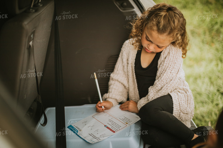 Farm Kid Doing Homework 6663