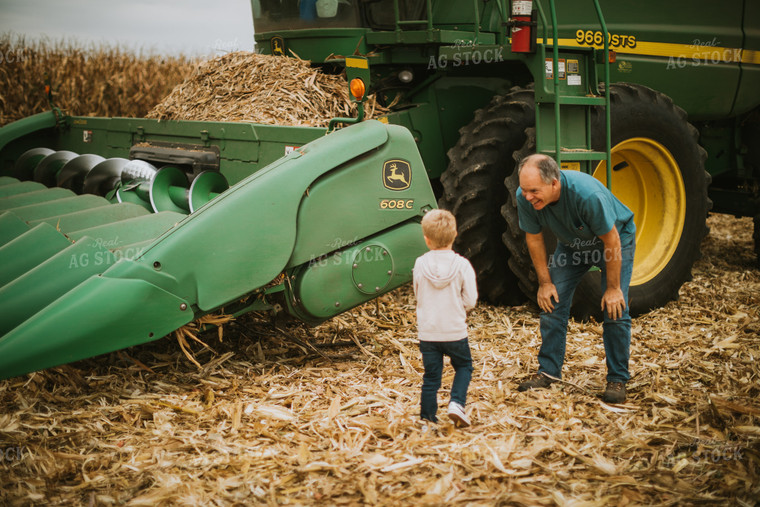 Farmer and Farm Kid in Field 6672