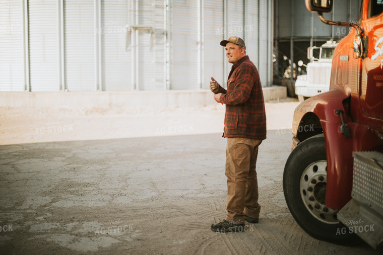 Farmer Working in Yard 6831