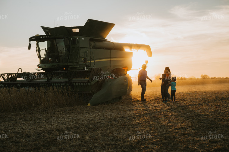 Farm Family in Soybean Field at Dusk 6966