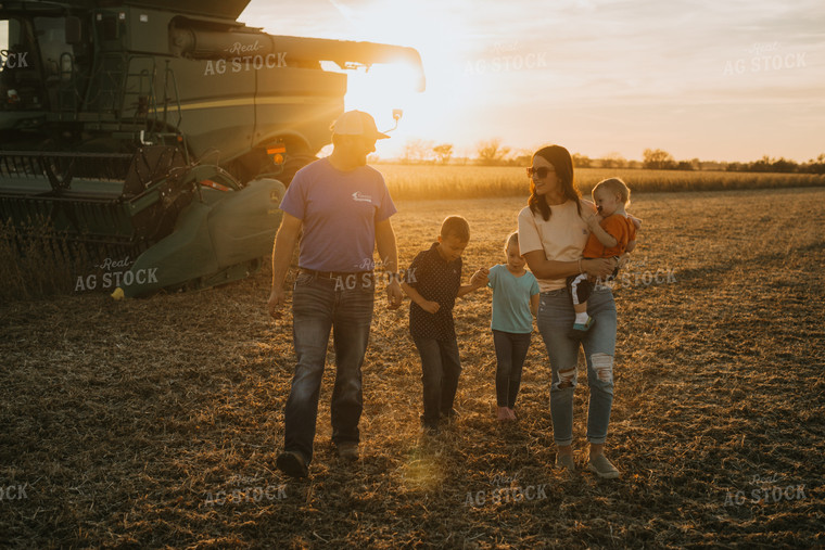 Farm Family in Soybean Field 6970