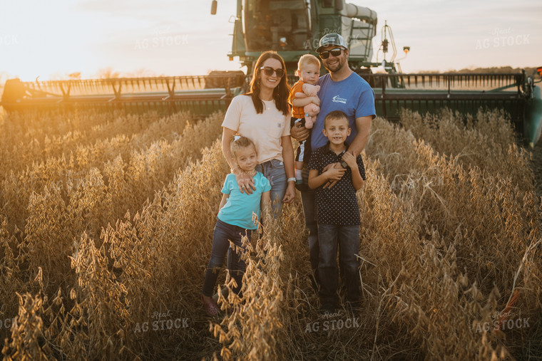 Posed Farm Family in Soybean Field 6974