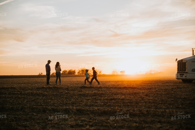 Farm Family in Soybean Field 7007