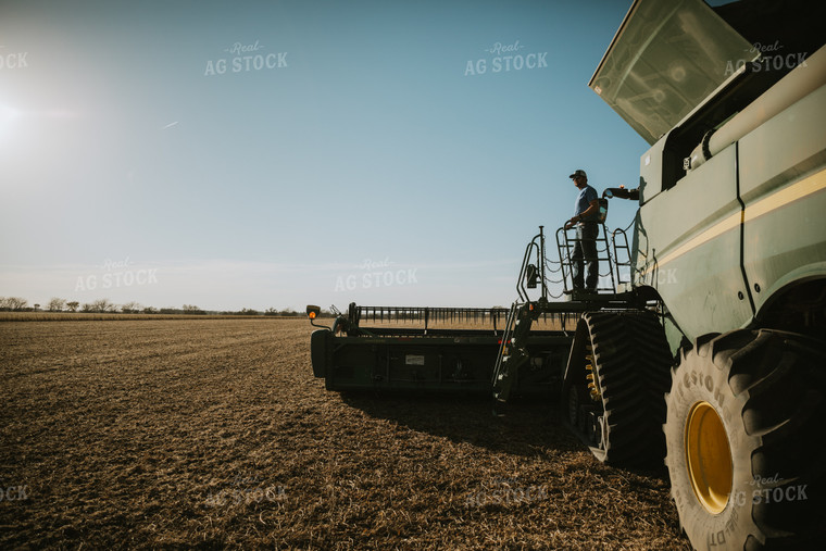 Farmer Exiting Combine 7115