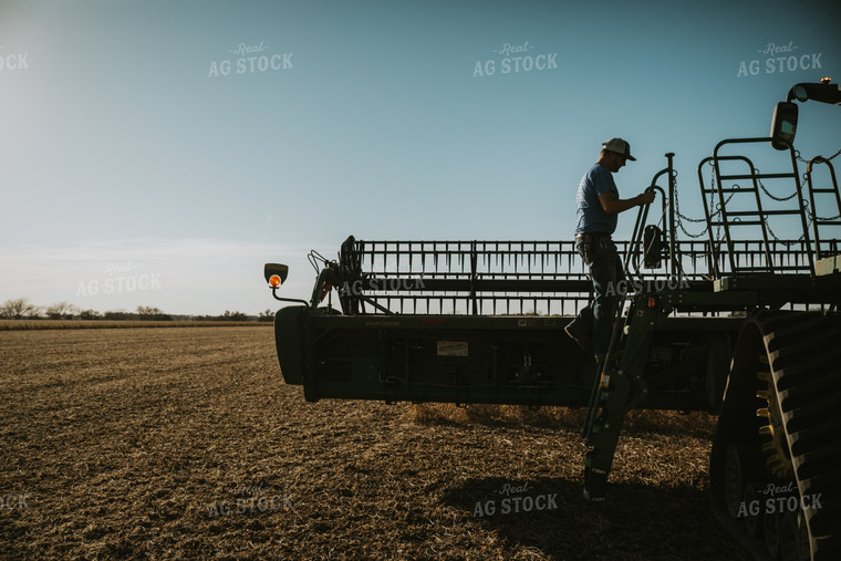 Farmer Exiting Combine 7119