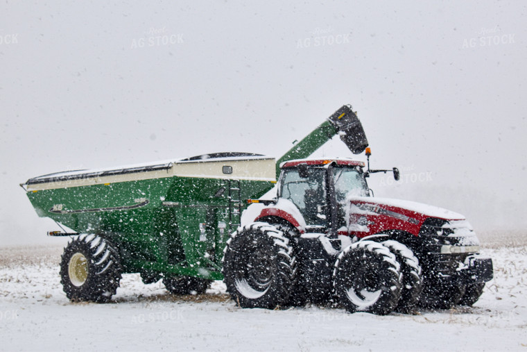 Tractor & Grain Cart in the Snow 84134