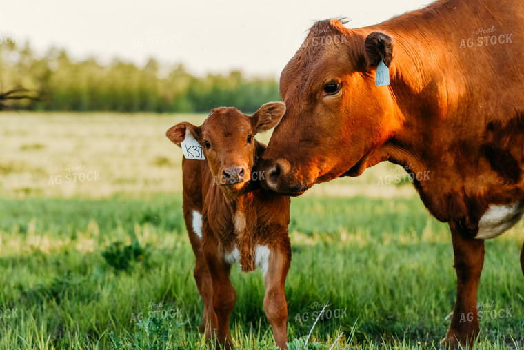 Cow and Calf in Pasture 64251