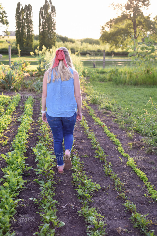 Farmer Walking in Field 129008