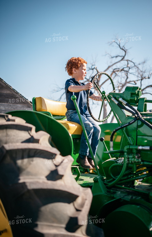 Farm Kid Driving Tractor 56575