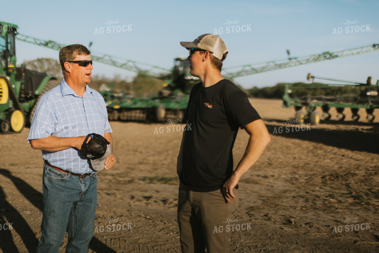 Farmers Talk Outside Tractor 7652