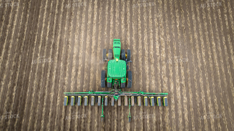 Aerial View of Tractor Planting Field 56635