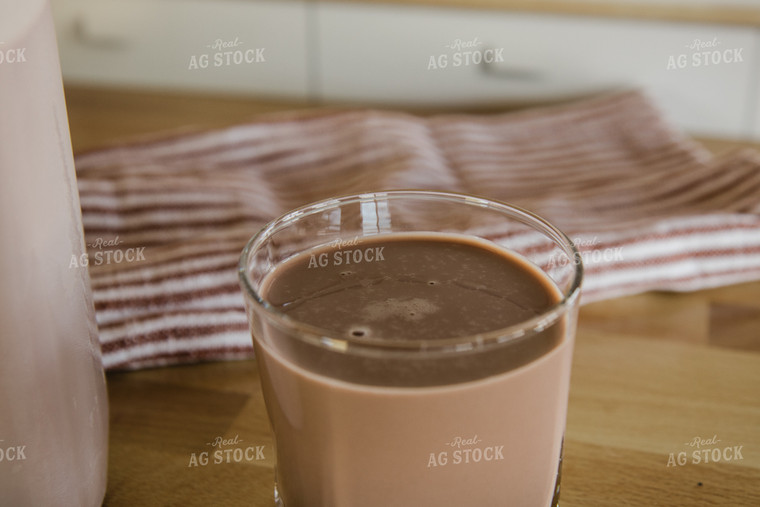 Chocolate Milk in Glass on Kitchen Countertop 67330