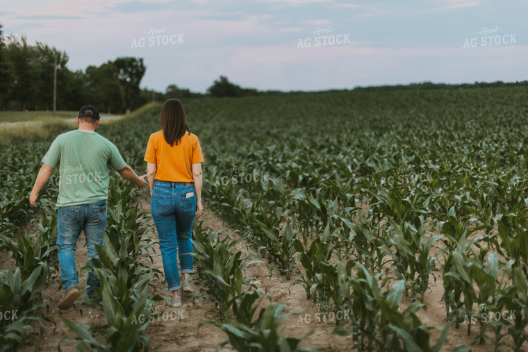 Farmers Scouting Corn Field 7834